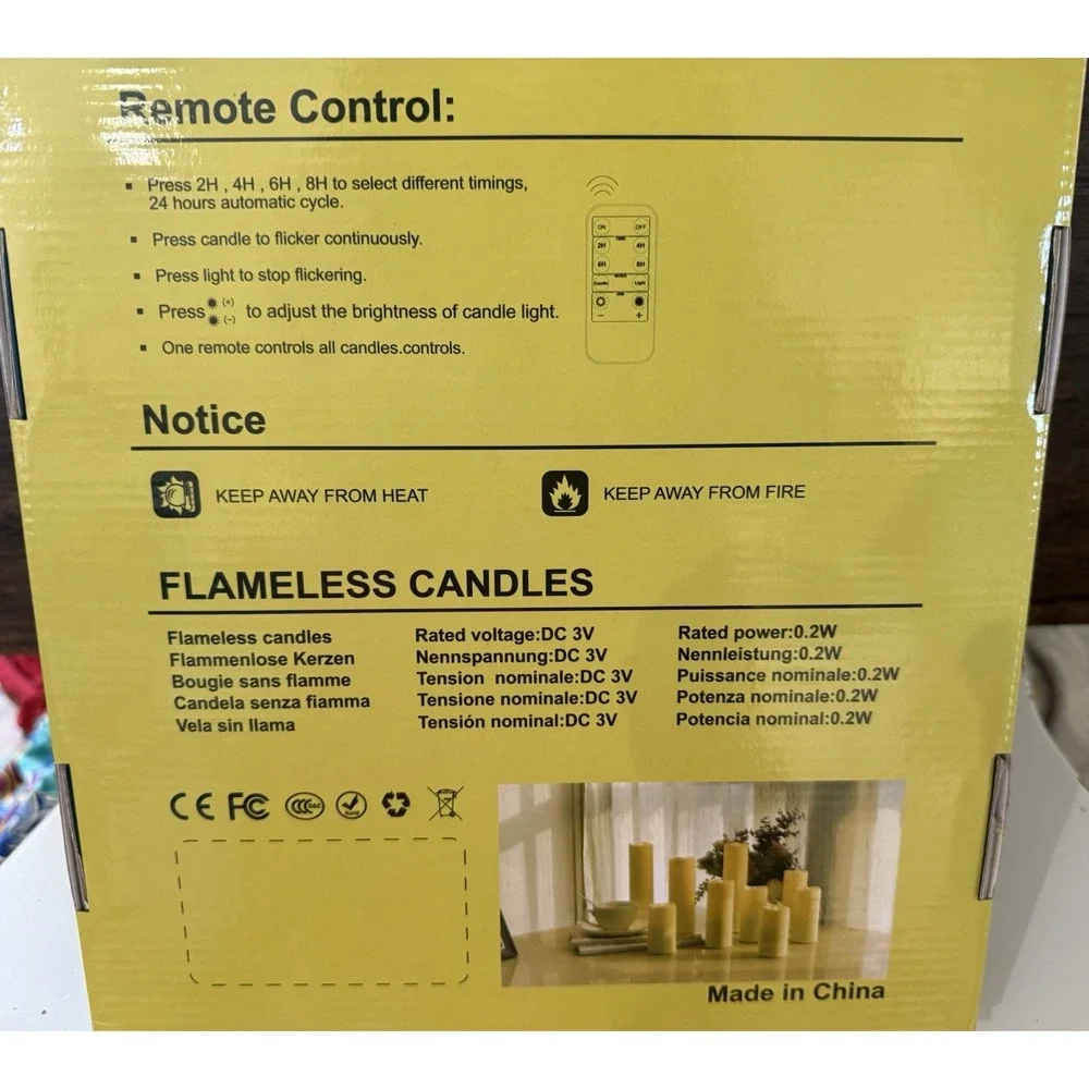 Flameless Pillar Candles with Remote, 9 Pack Waterproof‎ Batteries